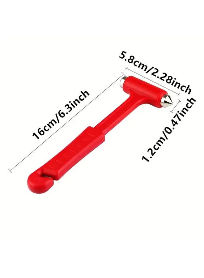 Red Emergency Car Safety Hammer with Seat Belt Cutter and Window Breaker 1pc - Image 2